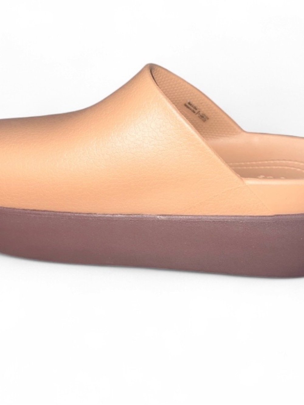 CROCS Tan  Slip-On Platform Mule with brown Sole